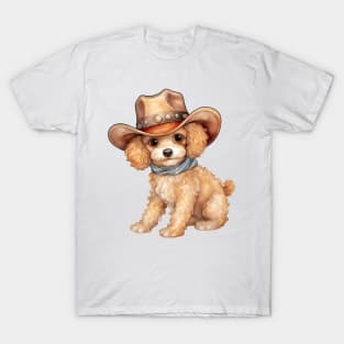 Cowboy Poodle Dog T-Shirt